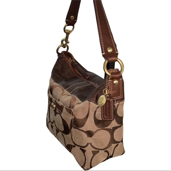Coach Handbag Brown Purse Signature Logo - Picture 5 of 12